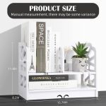 YGYQZ Small Bookshelf for Desktop Storage, Mini Cute Office Desk Shelves White Versatility Organizers for Women, Kids - Image 6